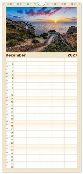 Produktbild: Familienplaner 2027 - Von Porto bis an die Algarve mit 5 Spalten (Wandkalender, 21 x 45 cm) CALVENDO