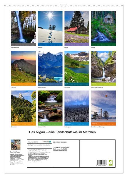 Produktbild: Das Allg&auml;u &ndash; eine Landschaft wie im M&auml;rchen (Wandkalender 2026 DIN A2 hoch), CALVENDO Monatskalender