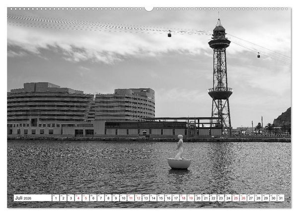 Produktbild: Barcelona Schwarz / Wei&szlig; Impressionen (hochwertiger Premium Wandkalender 2026 DIN A2 quer), Kunstdruck in Hochglanz