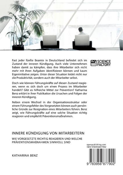 Produktbild: Innere K&uuml;ndigung von Mitarbeitern. Wie Vorgesetzte richtig reagieren und welche Pr&auml;ventionsma&szlig;nahmen sinnvoll sind