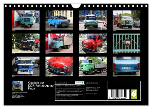 Produktbild: Ostalgie pur - DDR-Fahrzeuge auf Kuba (Wandkalender 2026 DIN A4 quer), CALVENDO Monatskalender