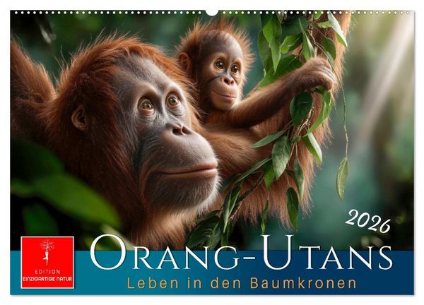 Produktbild: Orang Utans - Leben in den Baumkronen (Wandkalender 2026 DIN A2 quer), CALVENDO Monatskalender