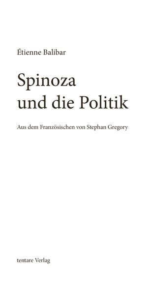 Produktbild: Spinoza und die Politik