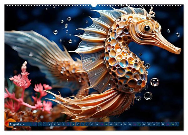 Produktbild: Seepferdchen - Modern Art (Wandkalender 2026 DIN A2 quer), CALVENDO Monatskalender