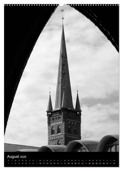 Produktbild: L&uuml;beck schwarz-wei&szlig; (hochwertiger Premium Wandkalender 2026 DIN A2 hoch), Kunstdruck in Hochglanz