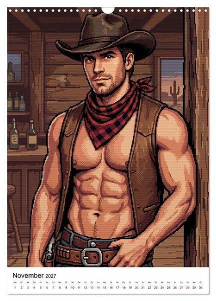 Produktbild: 8-Bit Adonis &ndash; Das Jahr in Pixeln (Wandkalender 2027 DIN A3 hoch), CALVENDO Monatskalender