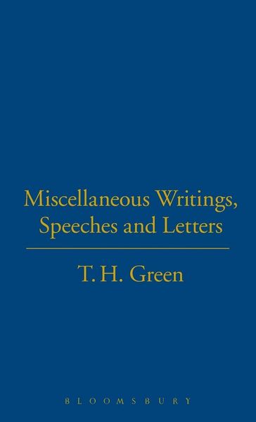 Produktbild: T.H.Green. Miscellaneous Writings,
