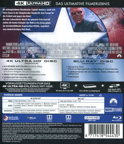 Produktbild: Captain America - The First Avenger (4K Ultra HD) (+ Blu-ray 2D)