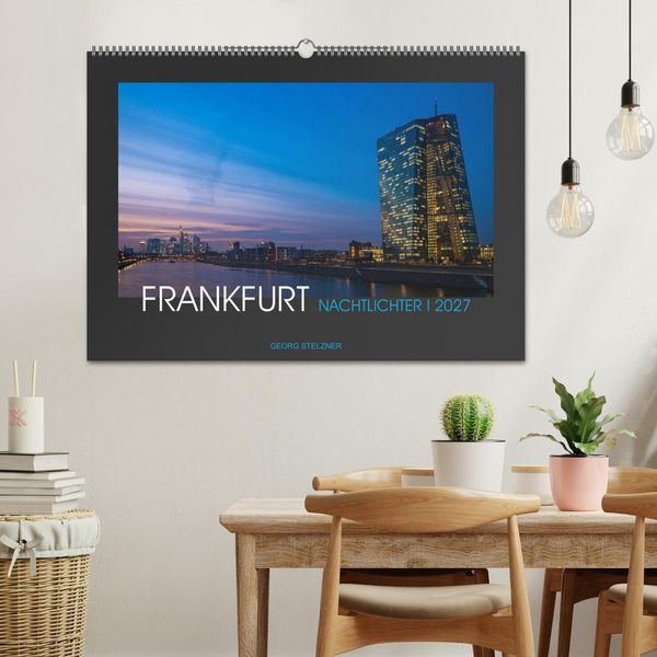 Produktbild: FRANKFURT - Nachtlichter 2027 (Wandkalender 2027 DIN A2 quer), CALVENDO Monatskalender