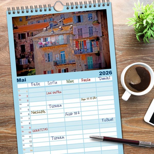 Produktbild: Familienplaner 2026 - Korsika - Farben einer wilden Sch&ouml;nheit mit 5 Spalten (Wandkalender, 21 x 45 cm) CALVENDO