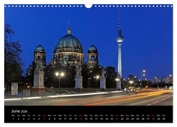 Produktbild: Evening Walk through Berlin (Wall Calendar 2026 DIN A3 landscape), CALVENDO 12 Month Wall Calendar