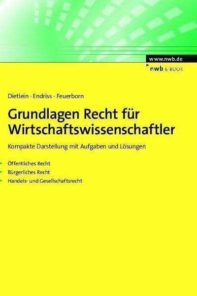 Produktbild: Grundlagen Recht f&uuml;r Wirtschaftswissenschaftler