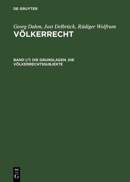 Produktbild: Die Grundlagen. Die V&ouml;lkerrechtssubjekte