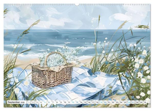 Produktbild: Strandtr&auml;ume in Aquarell (Wandkalender 2026 DIN A2 quer), CALVENDO Monatskalender