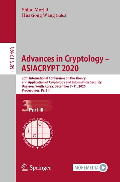 Produktbild: Advances in Cryptology - ASIACRYPT 2020