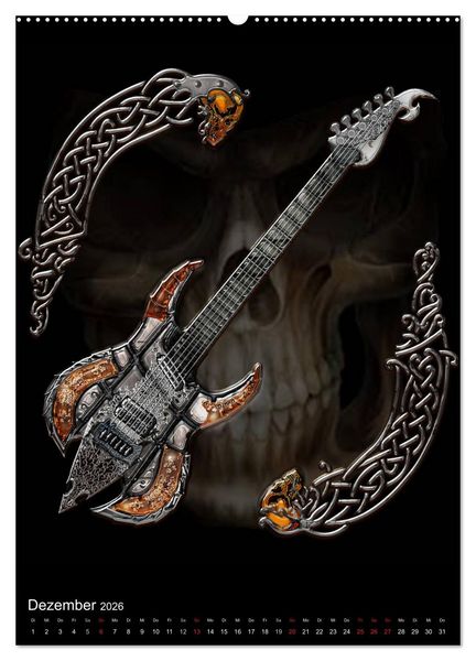 Produktbild: Heroische Gitarren (Wandkalender 2026 DIN A2 hoch), CALVENDO Monatskalender