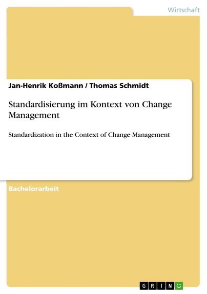 Produktbild: Standardisierung im Kontext von Change Management