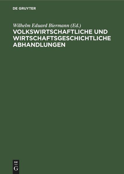 Produktbild: Volkswirtschaftliche und wirtschaftsgeschichtliche Abhandlungen