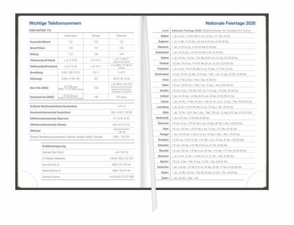 Produktbild: Wochen-Cheftimer A5, schwarz 2027