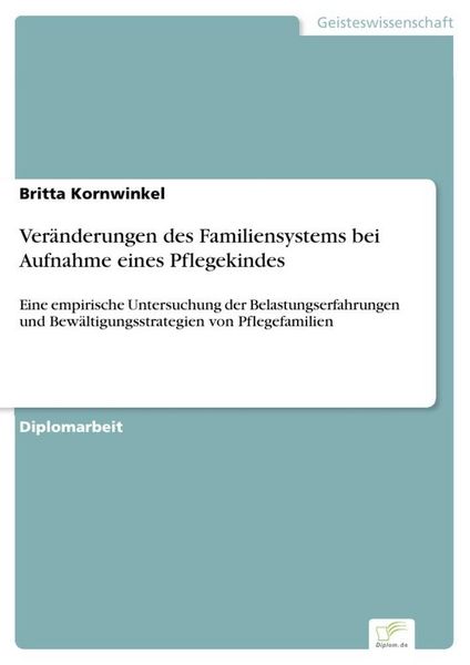 Produktbild: Ver&auml;nderungen des Familiensystems bei Aufnahme eines Pflegekindes