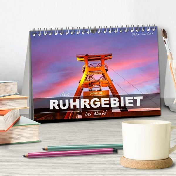 Produktbild: Das Ruhrgebiet bei Nacht (Tischkalender 2026 DIN A5 quer), CALVENDO Monatskalender