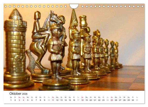 Produktbild: Schach 2026. Impressionen von Figuren und Spielen (Wandkalender 2026 DIN A4 quer), CALVENDO Monatskalender
