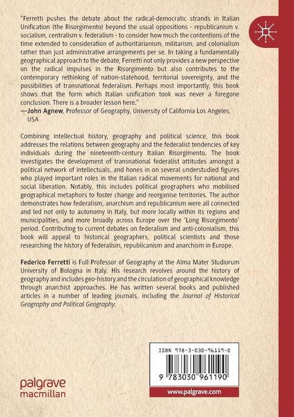 Produktbild: Geographies of Federalism during the Italian Risorgimento, 1796&ndash;1900