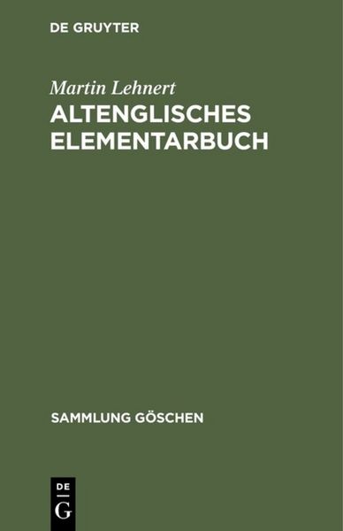 Produktbild: Altenglisches Elementarbuch