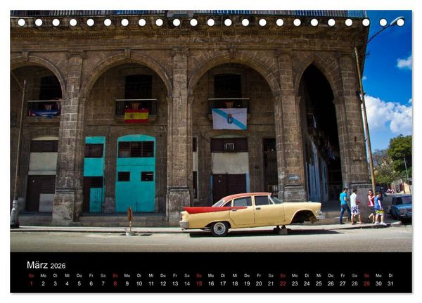 Produktbild: Kuba - Die Stra&szlig;en Havannas (Tischkalender 2026 DIN A5 quer), CALVENDO Monatskalender