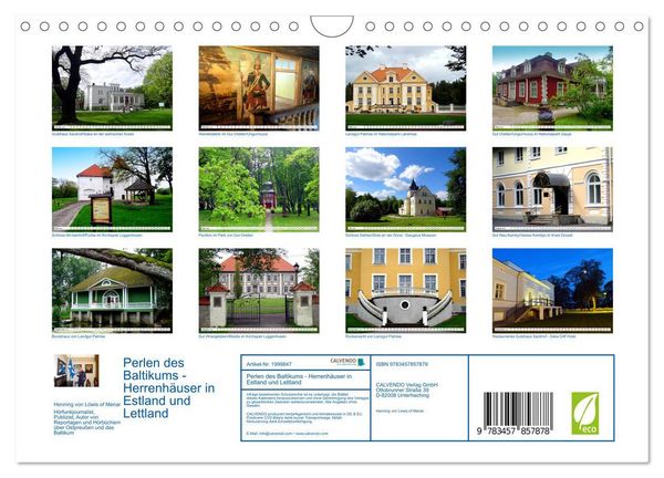 Produktbild: Perlen des Baltikums - Herrenh&auml;user in Estland und Lettland (Wandkalender 2026 DIN A4 quer), CALVENDO Monatskalender