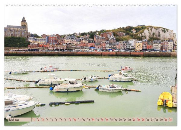 Produktbild: An der franz&ouml;sischen Alabasterk&uuml;ste - Mers-les-Bains und Le Tr&eacute;port (hochwertiger Premium Wandkalender 2026 DIN A2 quer), Kunstdruck in Hochglanz