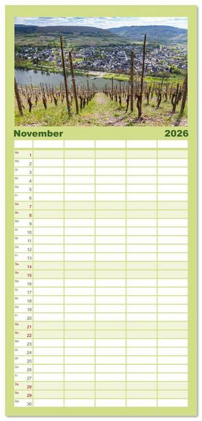 Produktbild: Familienplaner 2026 - Moselansichten mit 5 Spalten (Wandkalender, 21 x 45 cm) CALVENDO