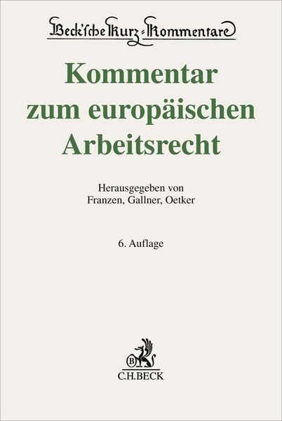 Produktbild: Kommentar zum europ&auml;ischen Arbeitsrecht