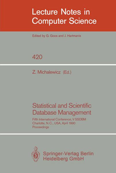 Produktbild: Statistical and Scientific Database Management