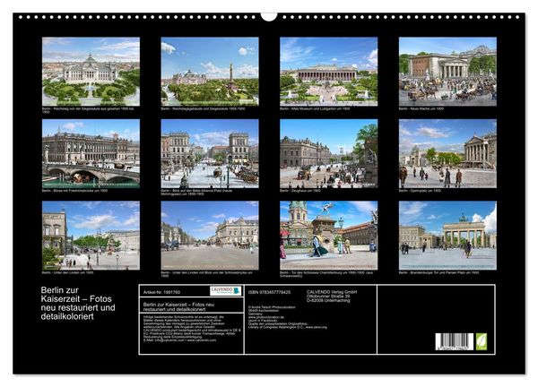 Produktbild: Berlin zur Kaiserzeit &ndash; Fotos neu restauriert und detailkoloriert (Wandkalender 2026 DIN A2 quer), CALVENDO Monatskalender