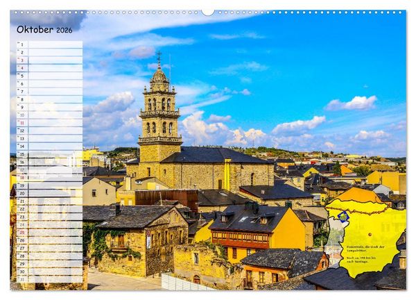 Produktbild: Der Jakobsweg von seinen sch&ouml;nsten Seiten! (hochwertiger Premium Wandkalender 2026 DIN A2 quer), Kunstdruck in Hochglanz