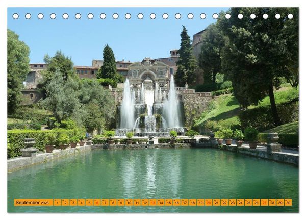 Produktbild: Die h&auml;ngenden G&auml;rten von Tivoli - Die Villa d'Este (Tischkalender 2026 DIN A5 quer), CALVENDO Monatskalender
