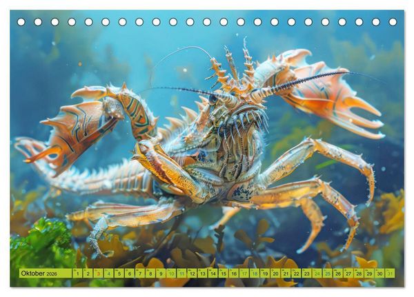 Produktbild: Fantastische Unterwasserkreaturen - Hybridtiere (Tischkalender 2026 DIN A5 quer), CALVENDO Monatskalender