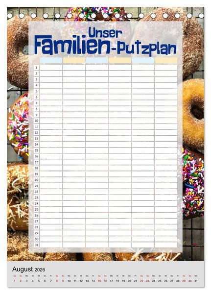 Produktbild: Unser Familien-Putzplan & Kalender 2026 (Tischkalender 2026 DIN A5 hoch), CALVENDO Monatskalender