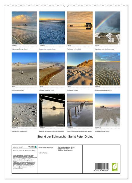 Produktbild: Strand der Sehnsucht - Sankt Peter-Ording (hochwertiger Premium Wandkalender 2026 DIN A2 hoch), Kunstdruck in Hochglanz