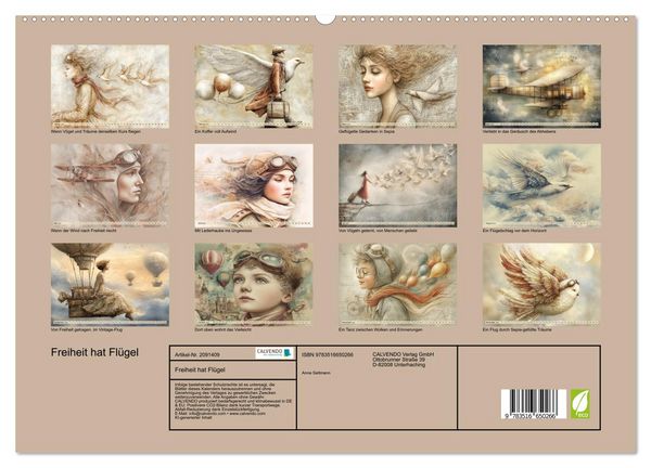 Produktbild: Freiheit hat Fl&uuml;gel (hochwertiger Premium Wandkalender 2026 DIN A2 quer), Kunstdruck in Hochglanz