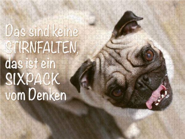 Produktbild: CALVENDO Puzzle Das sind keine Stirnfalten, das ist ein Sixpack vom Denken. | 1000 Teile Lege-Gr&ouml;&szlig;e 64x48cm Foto-Puzzle f&uuml;r gl&uuml;ckliche Stunden
