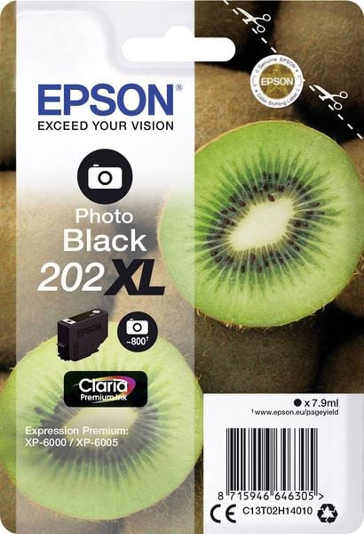 Epson Druckerpatrone T02H1, 202XL Original Foto Schwarz C13T02H14010