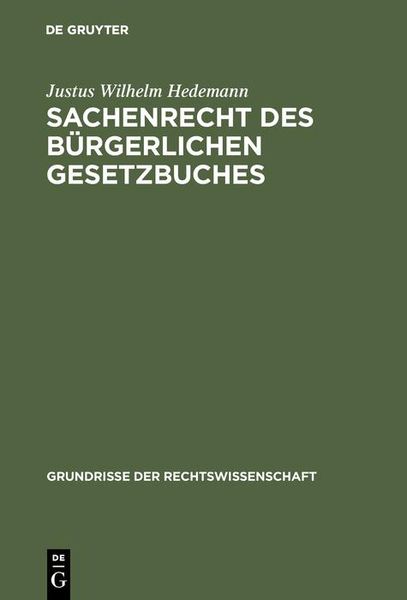 Produktbild: Sachenrecht des B&uuml;rgerlichen Gesetzbuches
