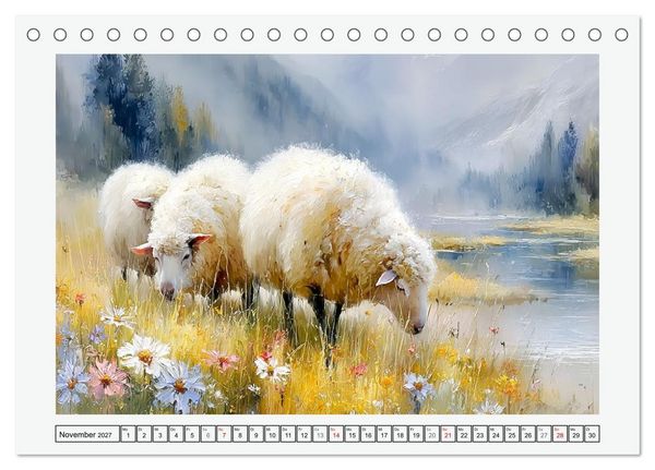 Produktbild: Schafe. Friedliche Tiere in sanften Naturmomenten (Tischkalender 2027 DIN A5 quer), CALVENDO Monatskalender