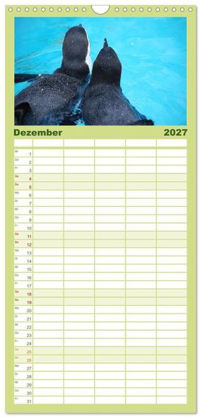 Produktbild: Familienplaner 2027 - Pinguine 2027 mit 5 Spalten (Wandkalender, 21 x 45 cm) CALVENDO