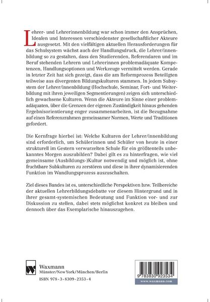 Produktbild: Kulturen der Lehrerbildung