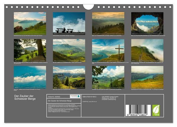 Produktbild: Der Zauber der Schweizer Berge (Wandkalender 2026 DIN A4 quer), CALVENDO Monatskalender