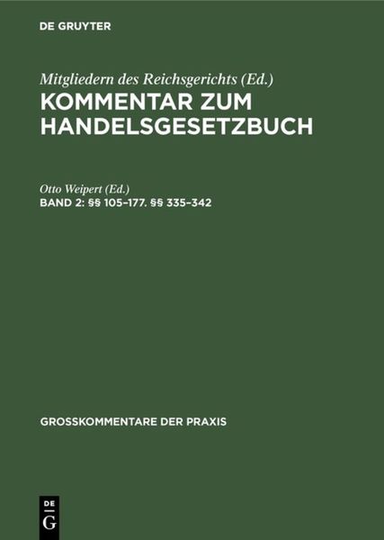 Produktbild: Kommentar zum Handelsgesetzbuch / &sect;&sect; 105&ndash;177. &sect;&sect; 335&ndash;342