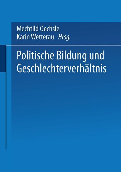Produktbild: Politische Bildung und Geschlechterverh&auml;ltnis